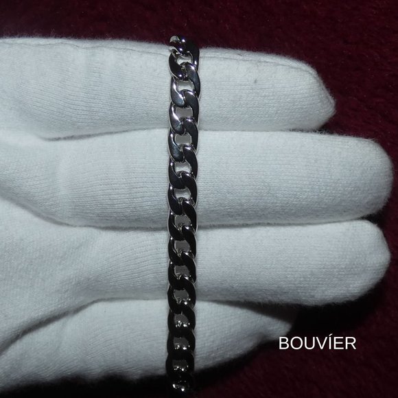 18K White Gold 6mm Cuban Link Bracelet - Picture 2 of 2